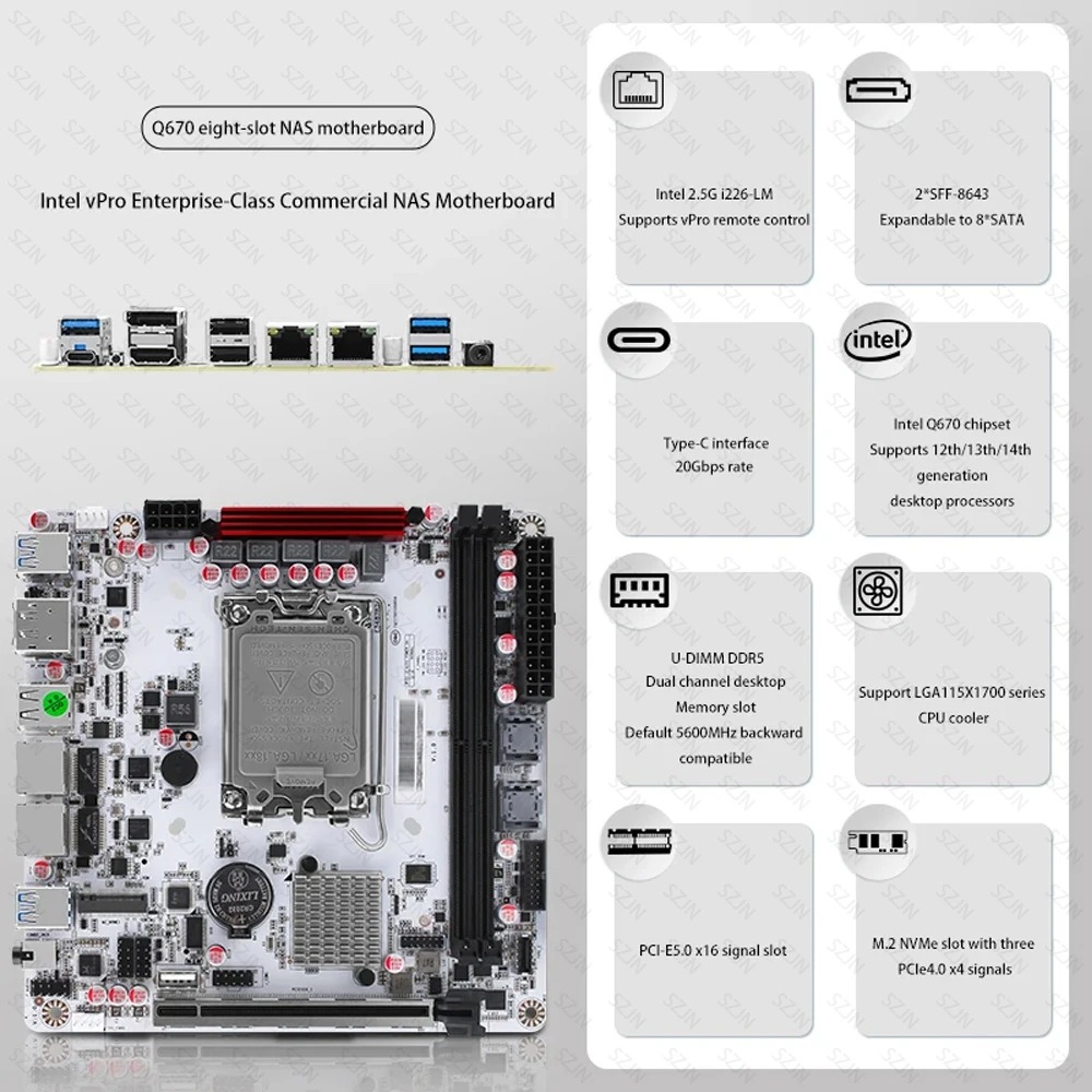 Q670 ITX NAS Motherboard Kit,  - Office Tech Products 评论和价格