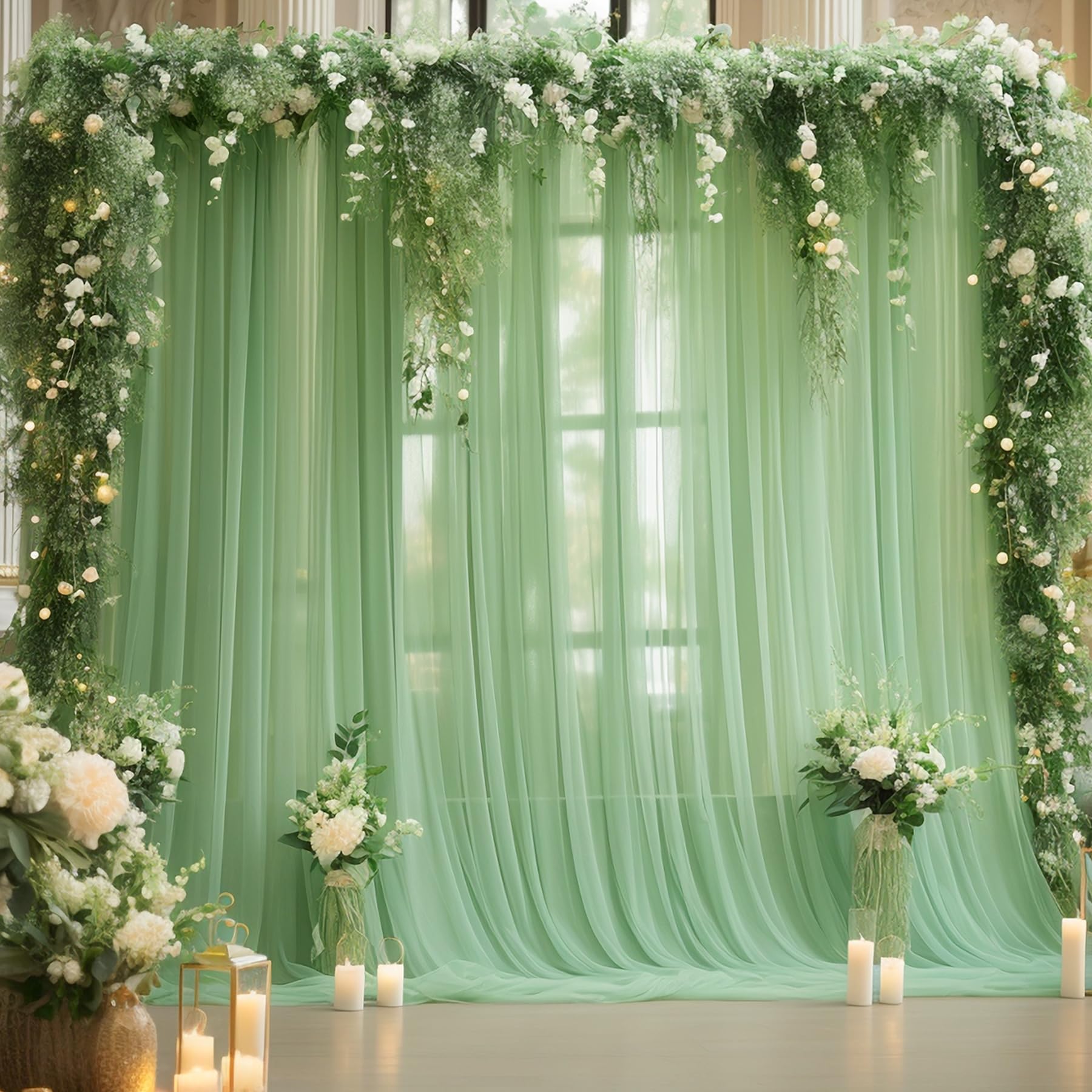 5FT×10FT Chiffon Backdrop Curt - Office Tech Background 评论和价格